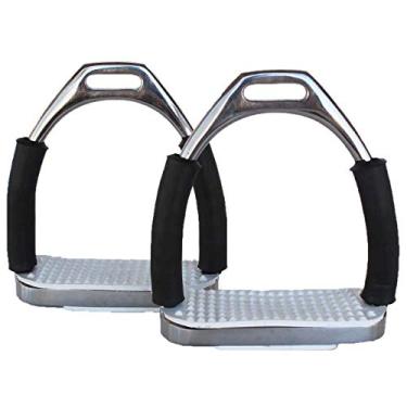 Imagem de PRORIDER Sela de cavalo Stirrups Inglês Andar Flex Fillis Irons Articulado duplo 51112SL