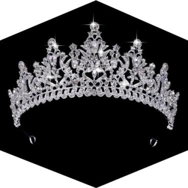 Imagem de Kamirola Coroa de tiara verde barroca para mulheres com strass coroas de casamento e tiaras de cabeça de princesa de cristal tiara para baile de formatura, concurso, festa de aniversário, fantasia de