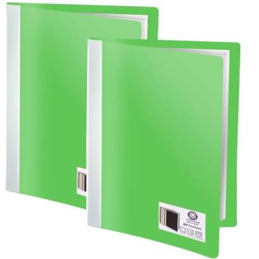 Imagem de Fichário de apresentação de credibilidade com mangas de plástico, 60 bolsos livro de apresentação 21,5 x 28 cm, exibição de 120 páginas de papel A5, (verde)