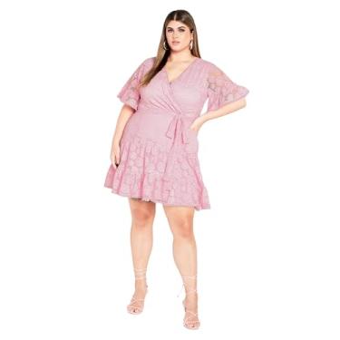 Imagem de City Chic Vestido feminino plus size Garden Kisses, Lilás, 58-60
