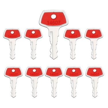 Imagem de Chaves de ignição 14603 14607 14707 14657 para mini escavadeiras JCB Bomag Terex New Holland e Ford Vibromax Maxi, compactador Dynapac LG200/LG500, chave de equipamento vertical Volvo, pacote com 10