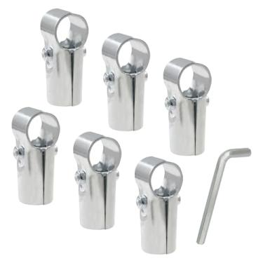 Imagem de LifCratms 6 conjuntos de conectores de tubo T, conector de tubo galvanizado, braçadeira de extremidade, grampos em T de painel para tubo OD de 1 polegada (25 mm), peças de cerca de elo de corrente