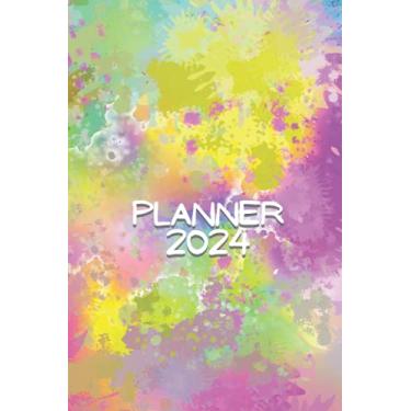 Imagem de Planner 2024: Color Burst, Rainbow Standard Weekly Planner. 6x9" (15.24 x 22.86 cm). Colorful Design