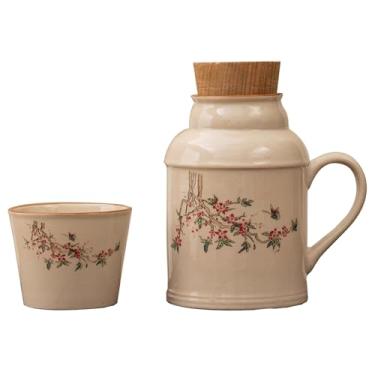 Imagem de Xícara De Chá De Cerâmica Para Escritório, Conjunto De Caneca Portátil, Bule De Chá Chinês Confortável Para Beber(Style1)