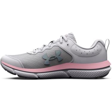 Imagem de Under Armour Tênis de corrida unissex infantil escolar Assert 10, (100) Halo Gray/Rosa Açúcar/Iridescente, 5.5 Wide Big Kid