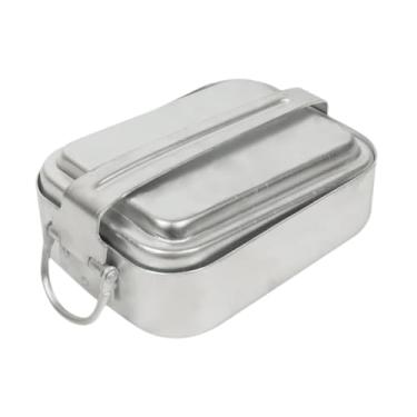 Imagem de Gralara Camping Mess Tin Food Container Camping Cookware Rectangle Bento Box Caixa de jantar para viagens, escola, pesca, escritório