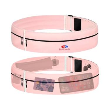 Imagem de BibBoards Cinto de corrida para homens e mulheres – resistente à água e ao suor, pochete para celular, chaves, cartões e dinheiro, faixa de corrida ajustável para maratona, corrida, caminhada,