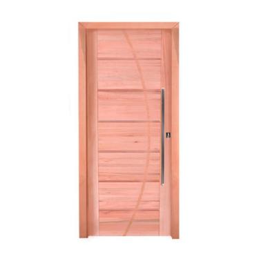 Imagem de Kit Porta de Madeira Pivotante Lado Esquerdo 214x107cm Batente 12cm PE