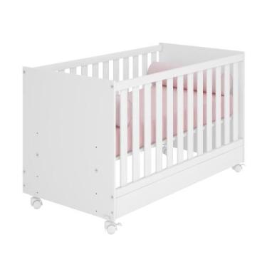 Imagem de Berço para Bebê Dois em um Max 74cm Branco Brilho - Sallar Home