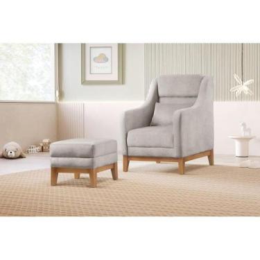 Imagem de Poltrona De Amamentação Com Puff ÁQuila Cinza - Zurc Decor