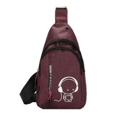 Imagem de Bolsa de Peito Masculina - Estilo Casual Coreano 2024 - Mochila Crossb