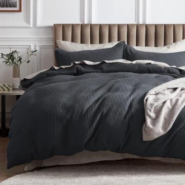 Imagem de Capa de Edredom Bedsure Queen - Algodão Waffle Charcoal