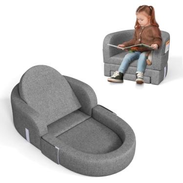 Imagem de Cowiewie Cama De Viagem Para Crianças 2 Em 1, Sofá-Cadeira Infantil Com Capa Removível, Cama Dobrável Portátil De Espuma Macia Para Crianças Para Viagem Com Bolsa De Transporte