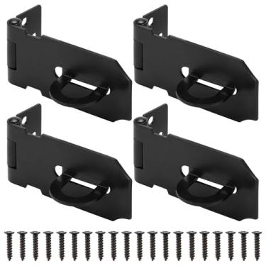 Imagem de Trava de ferrolho de porta de 7,6 cm, fecho de segurança para fecho, ferrolho de aço inoxidável para portão de cerca ao ar livre, porta de celeiro, armário de galpão, gaveta, acabamento preto com