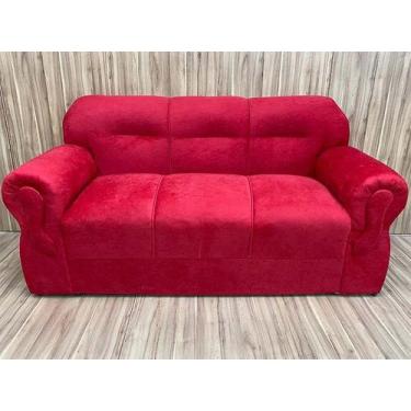 Imagem de Sofás 3 Lugares Encanto Beleza e Praticidade - Alpoim, Vermelho