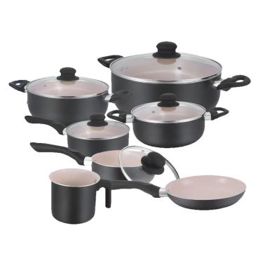 Imagem de Jogo de Panelas 7 Peças Cerâmica Linha Toronto Preta