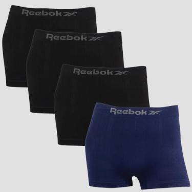 Imagem de Kit 4 Cuecas Boxer Masculina Reebok Original Lisa Premium, 3 preto, 1 