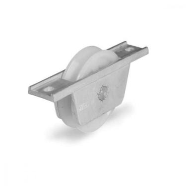 Imagem de Roldana de Nylon em V de 2.1/2" 60mm com Cavalete de Alumínio Kit 2 Pc