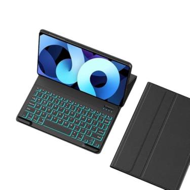 Imagem de Adequado para iPad Pro caixa protetora de tablet de 11 polegadas com teclado (2018/2020/2021/2022), teclado ultra fino (Luz de fundo preta, Versão retroiluminada)