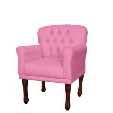 Imagem de Poltrona Anita Veludo - Fina Mobília, Rosa