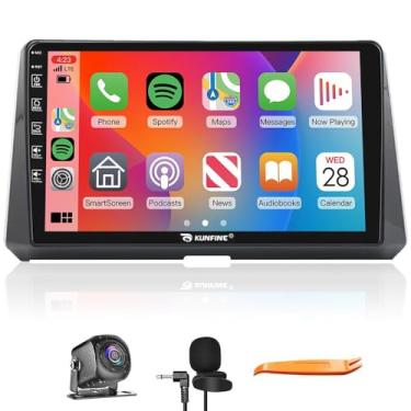 Imagem de Kunfine Car CarPlay Android Navegação Automática Rádio GPS Estéreo Câmera Reversa Tela IPS Touchscreen 10 polegadas Tablet Pad Pad Media Player para Toyota Corolla 2018-2021, se aplicável Quad Core 2G