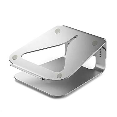 Imagem de Suporte para laptop de liga de alumínio com base giratória de 360°, melhor dissipação de calor, várias engrenagens podem ser ajustadas ergonomicamente ajustável altura suporte para laptop prata
