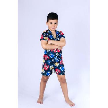 Imagem de Pijama Americano Infantil Masculino De Criança Stitch Roupa de Dormir 