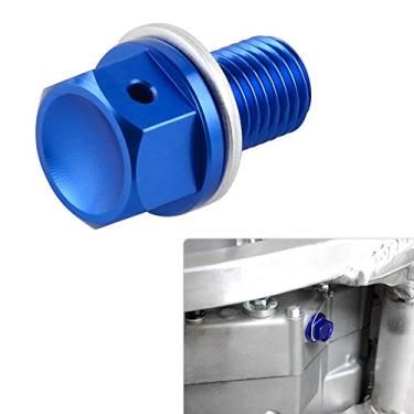 Imagem de NICECNC Tampa de parafuso de drenagem de óleo magnética azul compatível com Yamaha YZ125 2005-2023 YZ125X 2020-2023 YZ450F 2003-2009 2014-2023 YZ450FX 2016-2023 M10 x 1,25 plugue magnético de drenagem