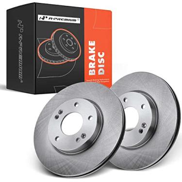 Imagem de A-Premium Conjunto de rotores de freio a disco dianteiros compatíveis com Kia Soul 2014-2019 Forte/Forte Koup Forte5 Hyundai Elantra Coupe/GT Kona Veloster 2 peças