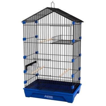 Imagem de Gaiola Periquito Malha Fina Pássaros - Preto Azul