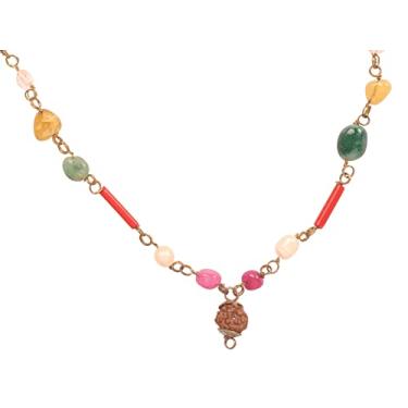 Imagem de Touchstone Colar feminino indiano de Bollywood moderno lindo feito à mão com contas coloridas de designer longo e deslumbrante, Liga metálica, Sem pedras preciosas