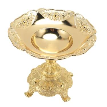 Imagem de Bandeja de Frutas, Lanche de Estilista Europeu Decoração de Liga de Zinco para Mesa de Jantar Bela e Prática Ornamento para Festa de Aniversário de Casamento (Dourado)