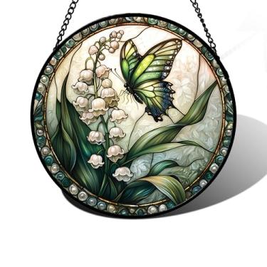Imagem de DASTOLL Pendurado em vitrais, flor de lírio do vale, apanhador solar para portas, apanhadores de sol, decoração e Natal, Dia das Mães, presentes de aniversário para mulheres, homens, mamãe 25 cm
