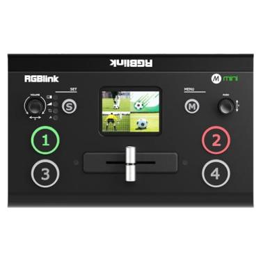 Imagem de RGBlink Mini Video Mixer Switcher with 4 x HDMI Inputs 2K Input/Output Real Time Live Streaming, Support Output 6 Pictures PVW and PGMQ