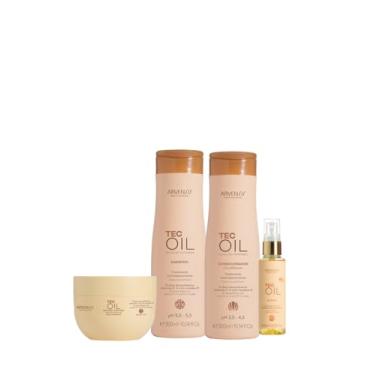 Imagem de Kit Arvensis Tec Oil Nutrição Porfunda para cabelos danificados : Shampoo 300ml + Condicionador 300ml + Máscara 250g + Óleo Reparador - 45ml