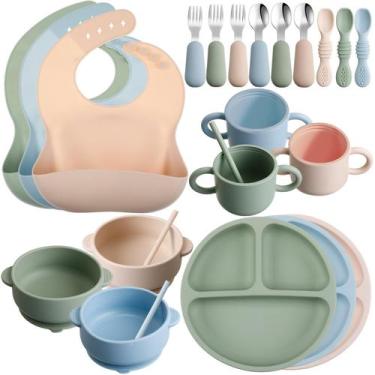 Imagem de Conjunto de alimentação para bebês Yinder Silicone, pacote com 24 unid