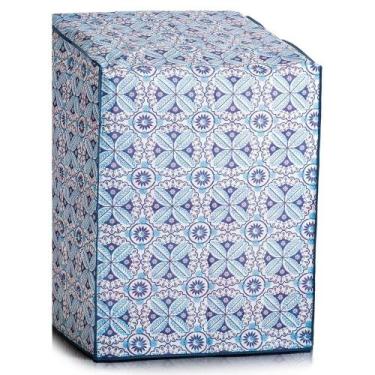 Imagem de Capa para Máquina de Lavar 9,10,12 Kg Floral Azul - Pra vc
