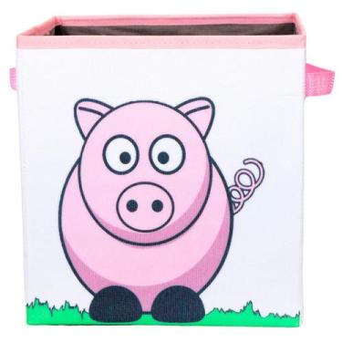 Imagem de Caixa Organizadora de Brinquedos Estampada 28x30x28cm- ESTAMPA: PORQUI