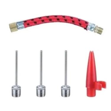 Imagem de Kit 5 Peças para Inflar Bolas Balões Piscinas Bóias Pneus Brinquedos Infláveis (4 Bicos e 1 Adaptador)