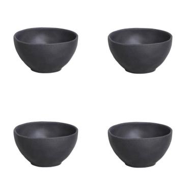 Imagem de Conjunto De Cumbucas 04 Peças 560ml Orgânico Preto Matte Porto