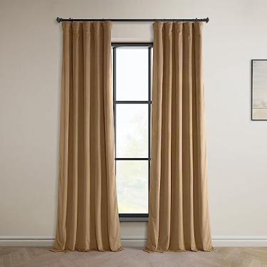 Imagem de HPD Half Price Drapes Cortinas de veludo de pelúcia Heritage para quarto e sala de estar 50 x 84, VPYC-161232-84 (1 painel) rum com especiarias