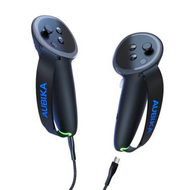 Imagem de Aubika Rechargeable Controllers Grips for Meta Quest 3S/Quest 3, Oculus Quest 3S/Quest 3 Charging Grips Cover Accessories, with 2 Batteries Replacement, Protector in VR