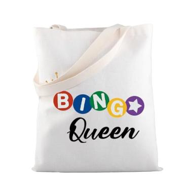 Imagem de MBMSO Sacola Bingo Queen, presentes para amantes de bingo, bolsa de ombro para jogadores de bingo, presentes para jogadores de bingo, presentes para jogadores de bingo (bolsa BINGO Queen)