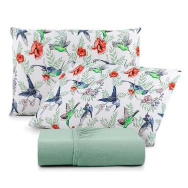 Imagem de Jogo De Lençol Casal Queen De Elástico Malha Algodão 3 Peças - Bella L