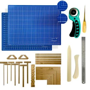 Imagem de Base de Corte A3 45x30 Mesa Apoio Placa Para Cortar Tecido Papel Kit C
