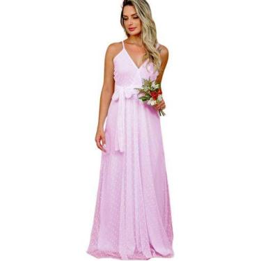 Imagem de Vestido De Noiva Civil Longo Para Casamento Com Cinto - Casual Dress, 