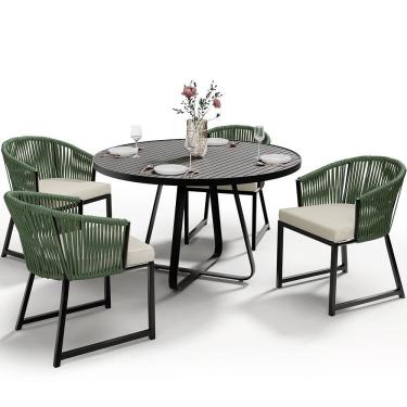 Imagem de Kit Mesa Wine E 4 Cadeiras Área Externa Bethari D04 Verde