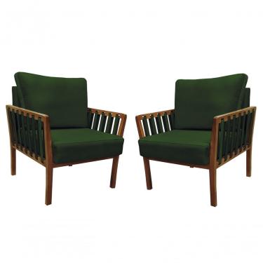 Imagem de Kit 2 Poltronas Luxo Califórnia 0130 Verde Musgo