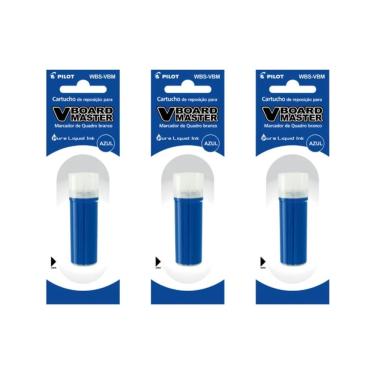 Imagem de Kit 3 Refis Pilot V-board Master Azul