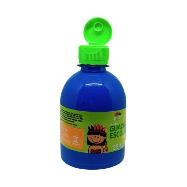 Imagem de Tinta Guache Escolar Pet 250ml Com Aplicador Piratininga Azul Escuro